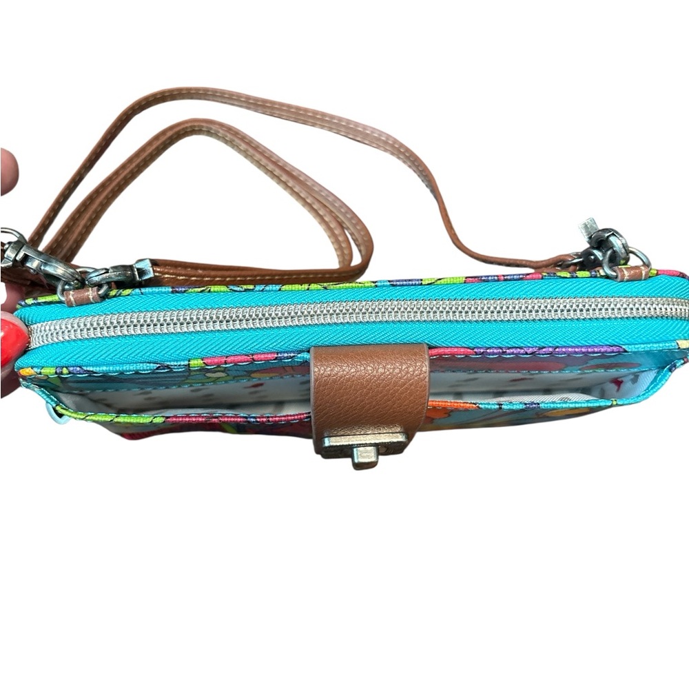 SAKROOTS Wrist Wallet, Shoulder Strap/Wrist Strap. Bold Floral Colors, NWOT - Picture 4 of 7